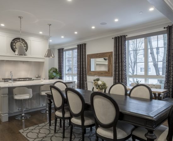 Interior shot of a luxurious house dining room